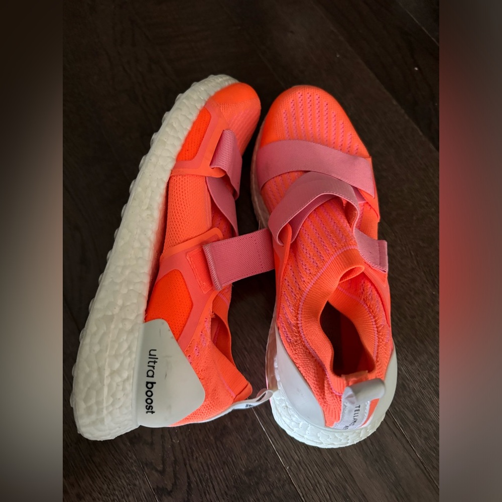 Adidas Orange and Pink Sneakers with Slip-On Design